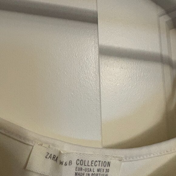 Zara W&B Collection Tank Top Large White Fitted Cami Classic Basic Scoop Neck - Picture 2 of 3